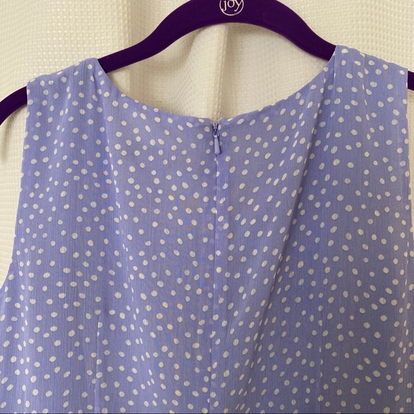 Vintage Periwinkle Polka Dot Midi Ruffle Dress - Picture 6 of 6